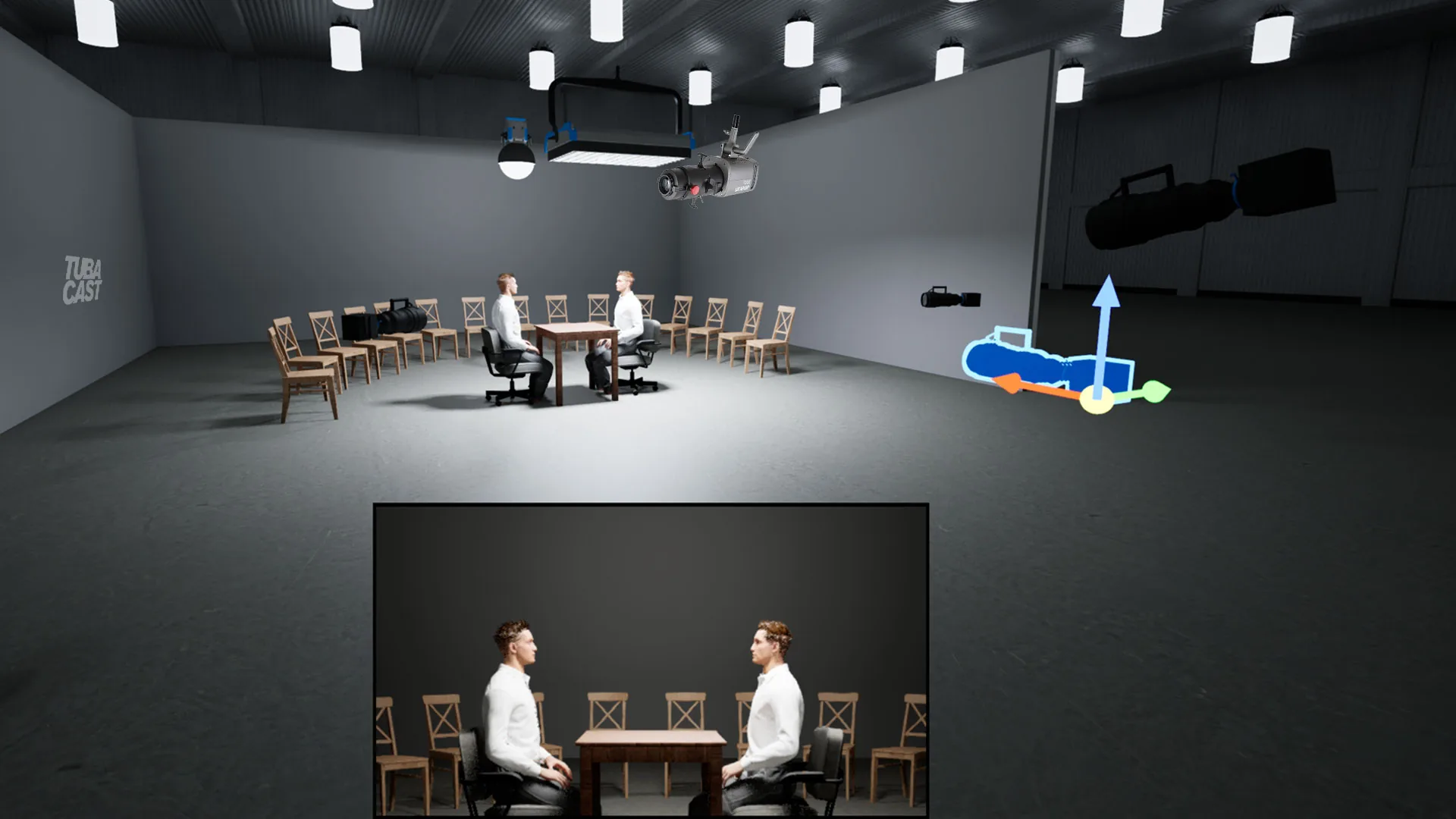 Simulação 3D para o debate do Tubacast — Susto Produtora